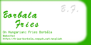 borbala fries business card